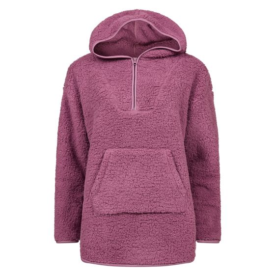 Oversize Hoodie Teddy Fleece Burgunder