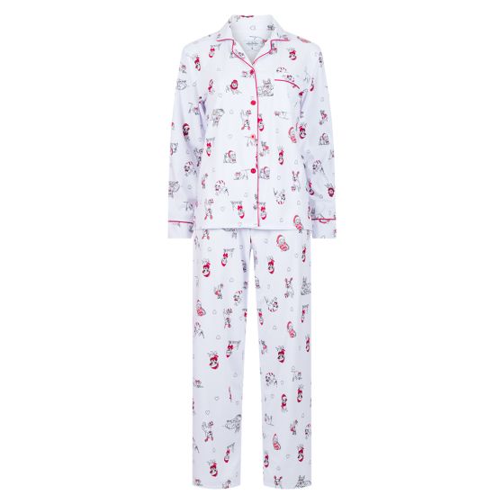 Julepyjamas Voff Hvit-print