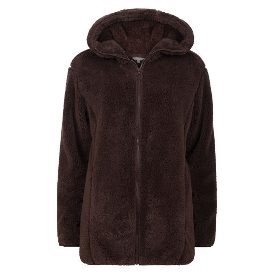 Teddyjakke lang Brun