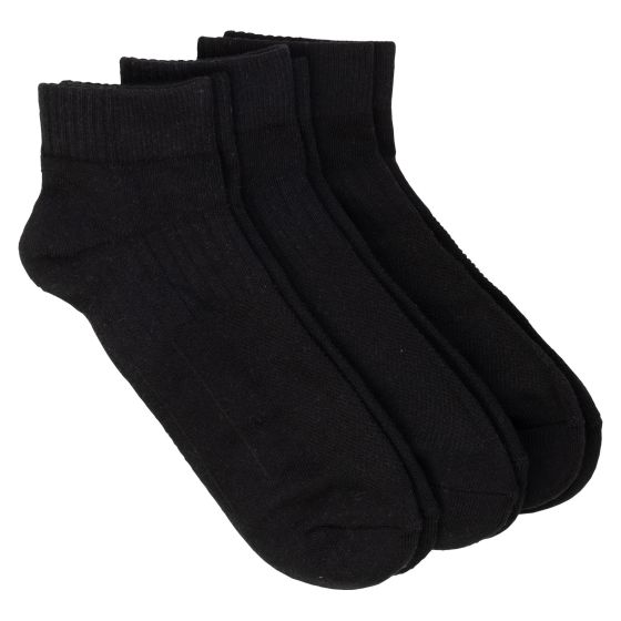 Ankelsokk 3pk ensfarget Sort