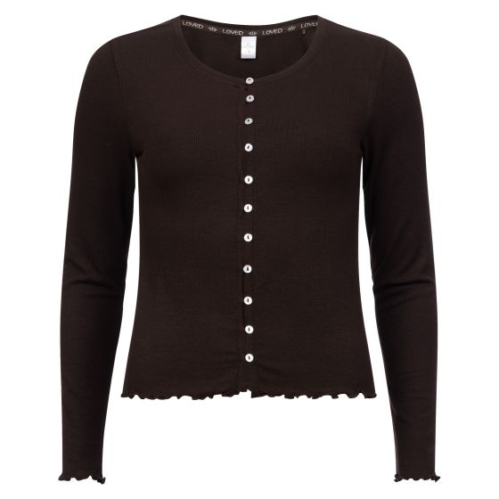 Loved cardigan rib Brun