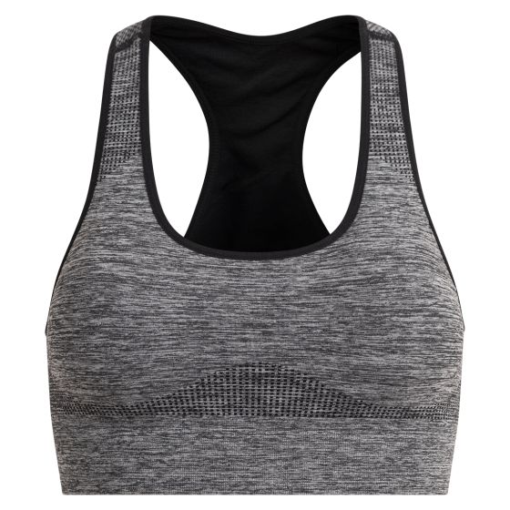 Active Sport seamless sports-bh gråmelert-sort.