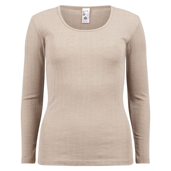 Trøye i merinoull/silke Beige.