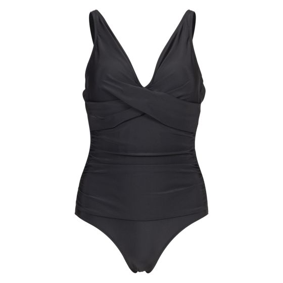 Swimwear Bermuda badedrakt med drapering sort