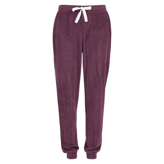 Nightwear Meri pyjamasbukse i fleece burgunder