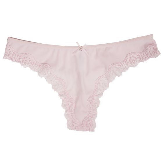 Ann  - String med blondekant rosa.