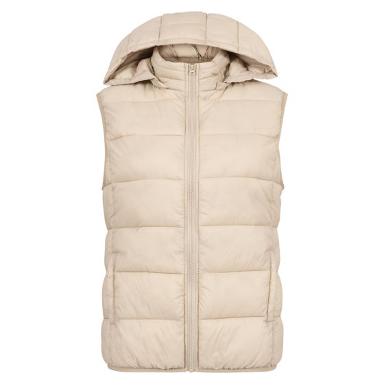 Lightweight vest med hette beige