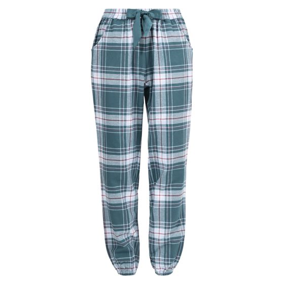 Pyjamasbukse i flanell petrol