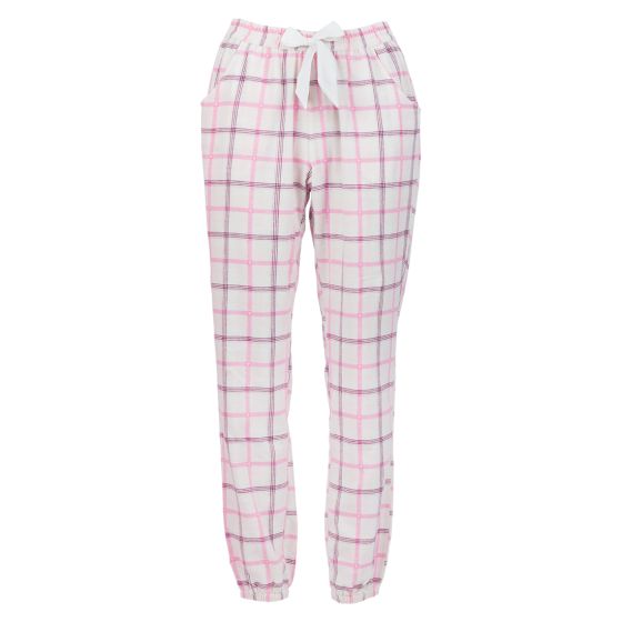 Pyjamasbukse i flanell Rosa rutet