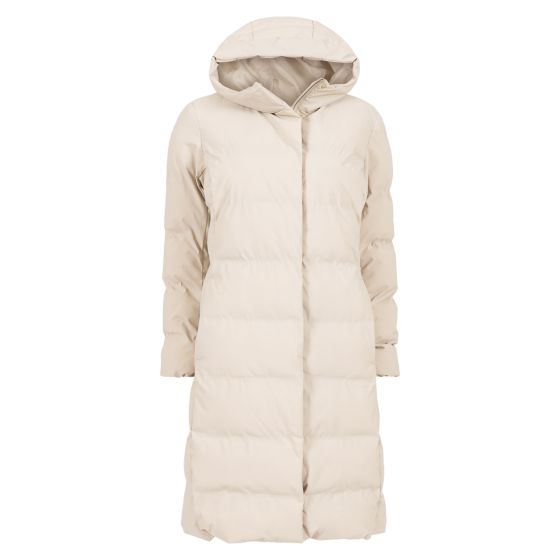 Lang boblekåpe beige.