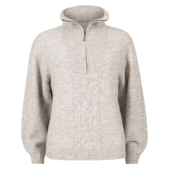 Hellen zip  pullover beige.