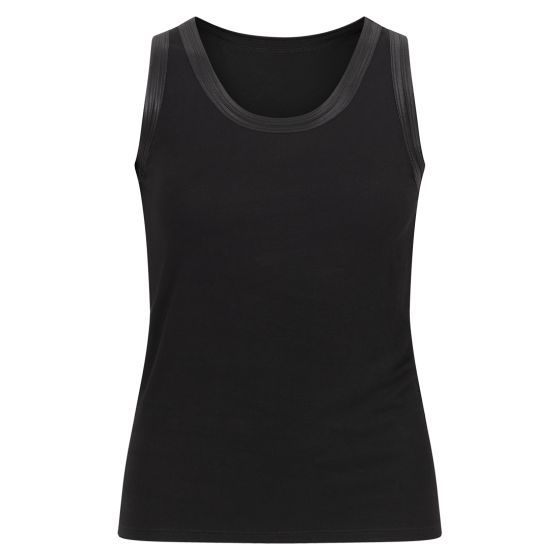 Lifetime Singlet med satengbånd sort.