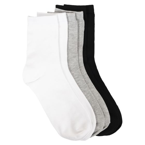 Sokker bambus 3pk Sort/Hvit/Gråmelert