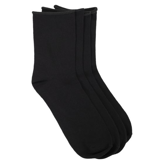 Sokker med rullekant 3pk Sort