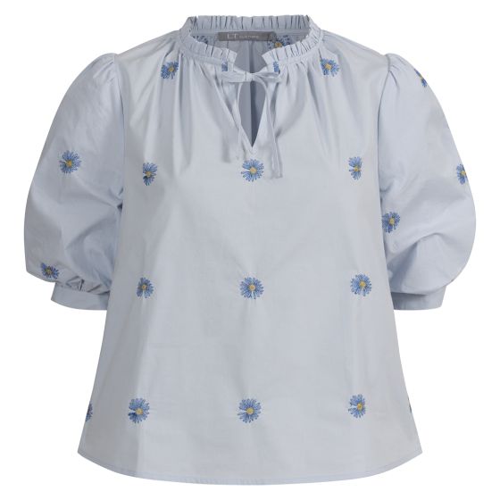 Bluse blomster blå
