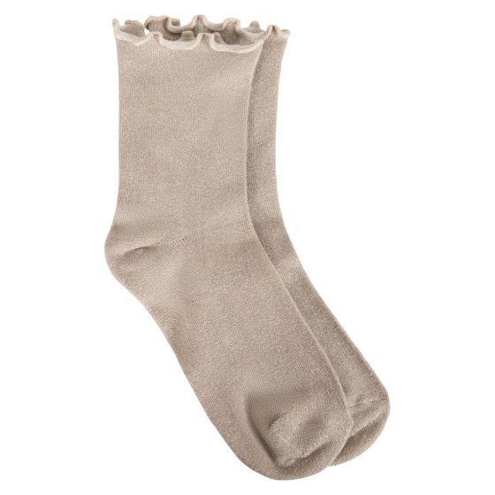 Glitter sokker beige