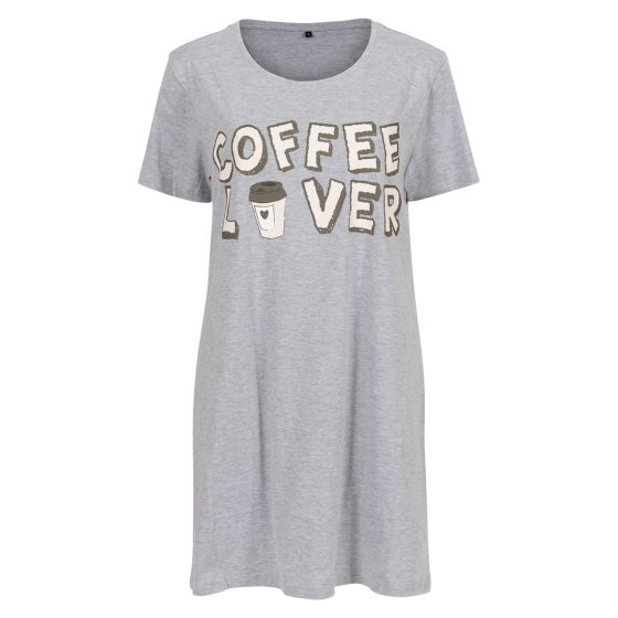 Coffee Lover Nattkjole Grå