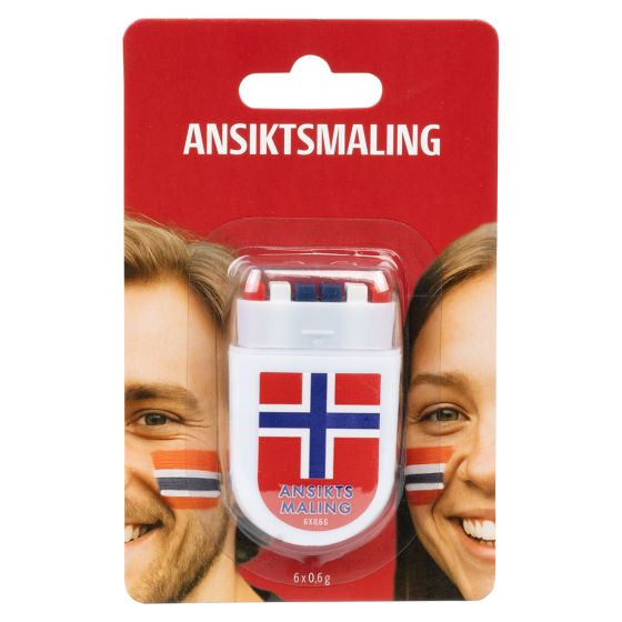 Ansiktsmaling med norsk flagg 