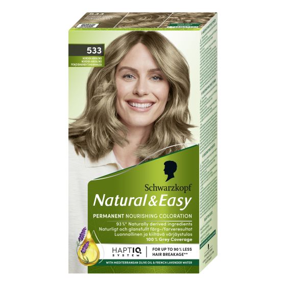 Schwarzkopf Natural & Easy hårfarge 533 intense ash blonde