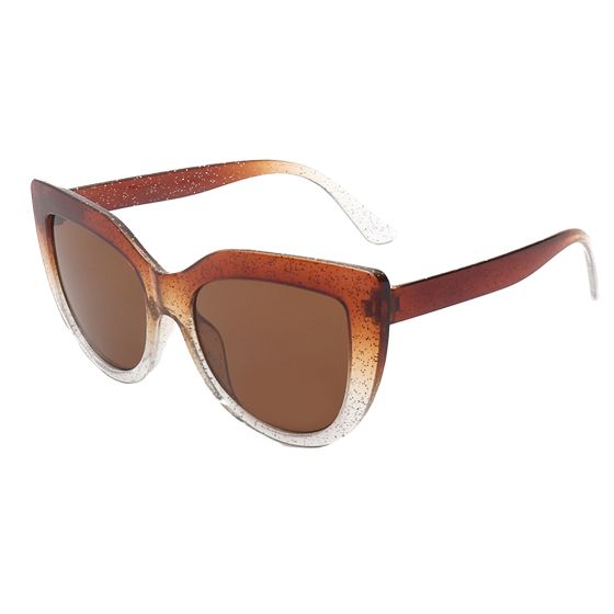 Solbrille Dame med glitter brun