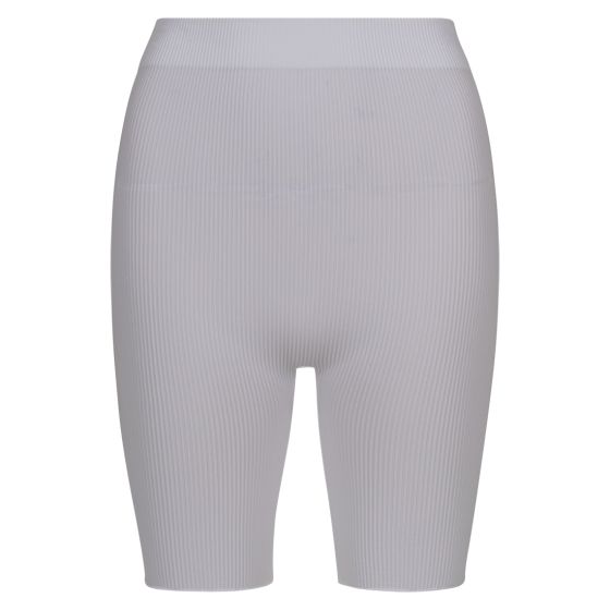 Shorts ribbestrikket seamless hvit.