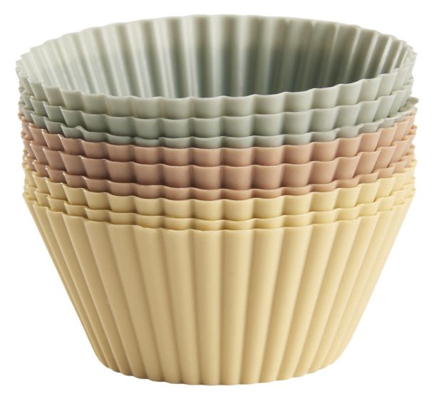 Muffinsformer i silikon 9pk Flerfarget