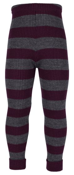 Safa Virre stripet ullongs i ribbestrikk cerise