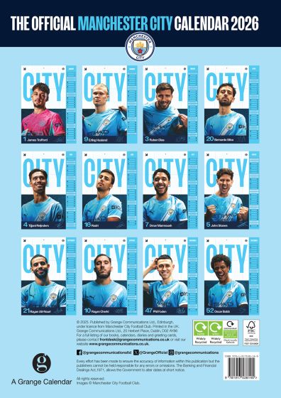 Manchester City FC 2026 A3 kalender Original