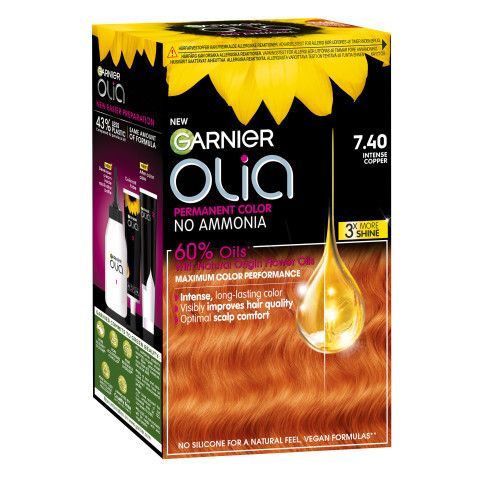 Olia Permanent Hårfarge 7.40 intense copper.
