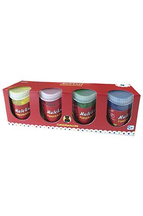 Malekatt fingermaling i beger 4pk original