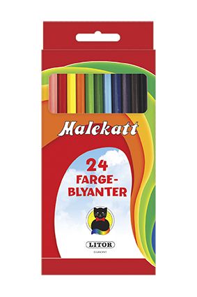 Tynne fargeblyanter 24 stk. standard
