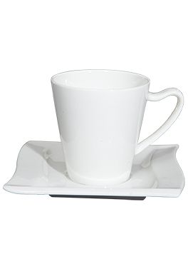 Living Square kopp med fat hvit