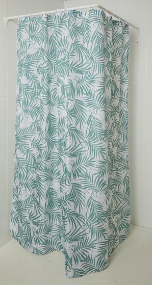 Dusjgardin 180x200cm hvit-grønn hvit/grønn