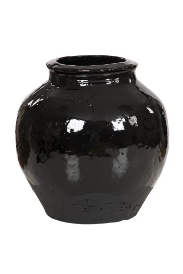 Henna vase håndlaget terracotta sort