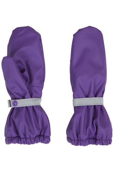 Kids World regnvotter med fleecefor og elastisk hempe med trykknapp lukning. lilla