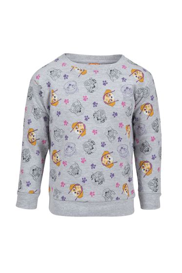 Paw Patrol genser grå med rosa/lilla paw patrol motiv
