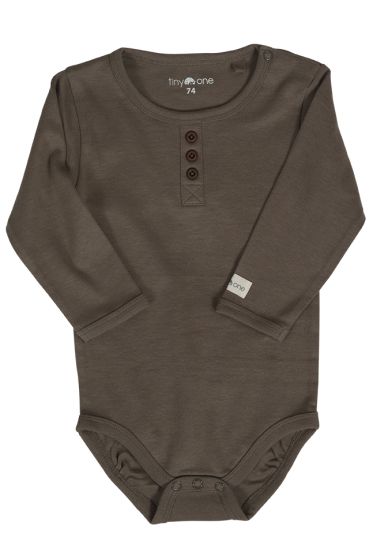 Tiny One Body med lang erm i økologisk bomull brun