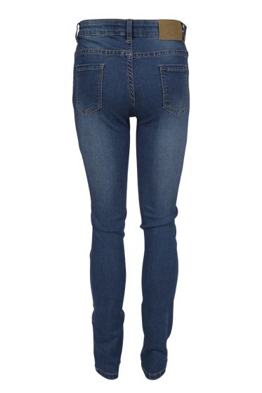 Run jeans basic modell 5 lommers i ekstra myk kvalitet mellomblå