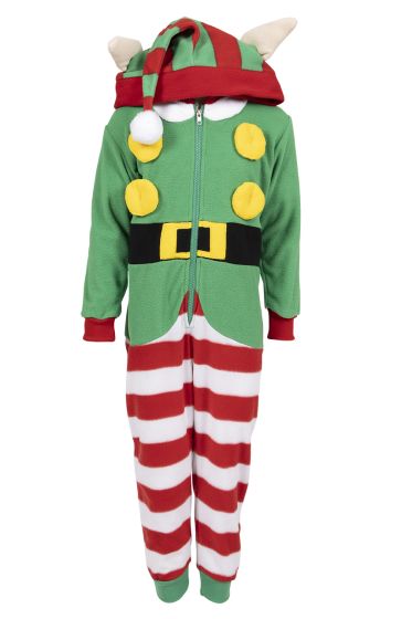 Crazy Christmas Alv jumpsuit - barn grønn og rød