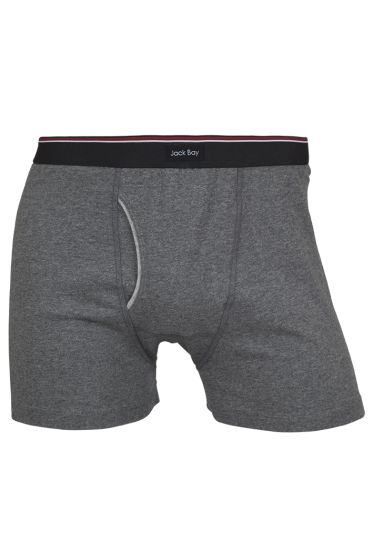 Jack Bay boxer med gylf i 95% Bomull og 5% elastan grå