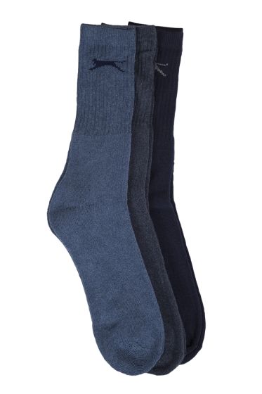 Slazenger Sportssokk 3pk blå/grå/sort