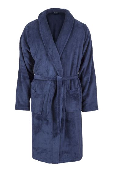 Jack Bay Hugh morgenkåpe i fleece marine