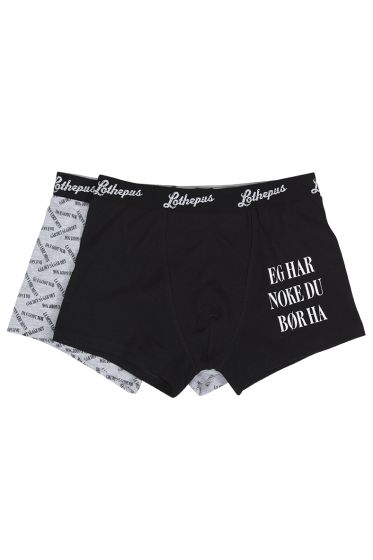 Lothepus boxer 2pk sort og grå