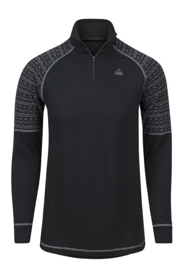 Varde Glomtinden overdel i dobbel ull og med 1/2-zip sort