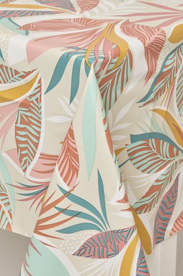 Voksduk Hawaii Beige-turkis
