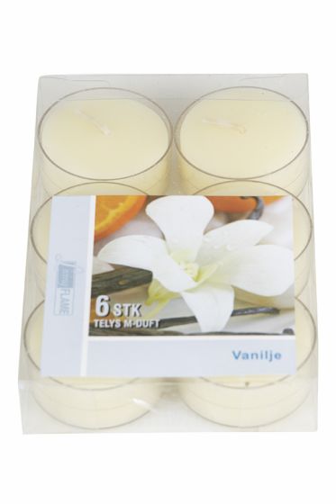 Living Flame telys duft 6pk vanilje