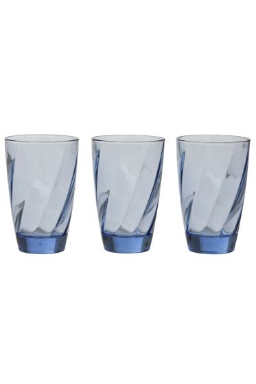 Glass 3pk blå 40cl blå