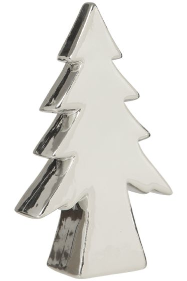 Juletre hvit-sølv 19cm hvit/sølv
