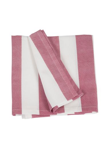 Dekke duk stripet 90x90cm rød/hvit stripete