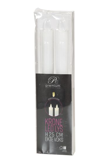 LED kronelys 2pk hvit